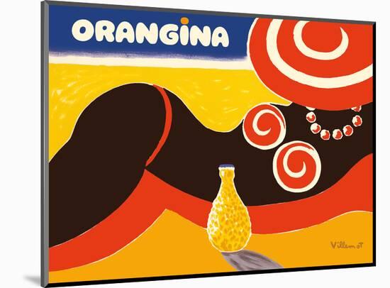 Orangina Sparkling Soda - Beach Bikini Ad-Bernard Villemot-Mounted Art Print