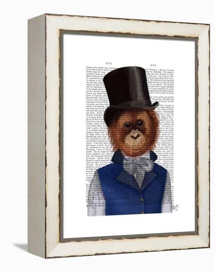 Orangutan in Top Hat-Fab Funky-Framed Stretched Canvas