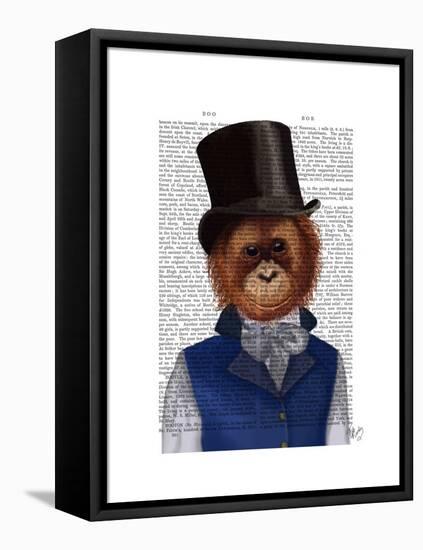 Orangutan in Top Hat-Fab Funky-Framed Stretched Canvas