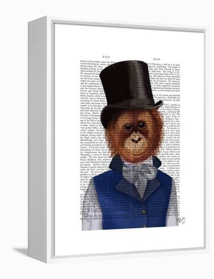 Orangutan in Top Hat-Fab Funky-Framed Stretched Canvas