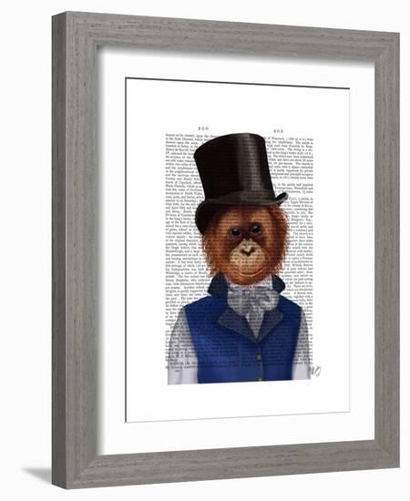 Orangutan in Top Hat-Fab Funky-Framed Premium Giclee Print