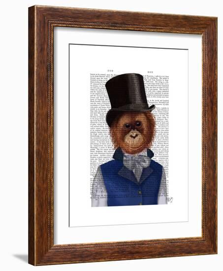 Orangutan in Top Hat-Fab Funky-Framed Premium Giclee Print