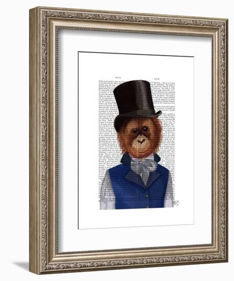 Orangutan in Top Hat-Fab Funky-Framed Art Print