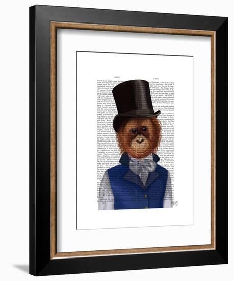 Orangutan in Top Hat-Fab Funky-Framed Art Print