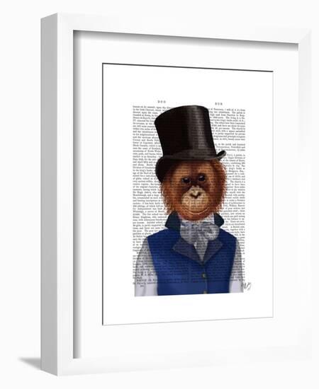 Orangutan in Top Hat-Fab Funky-Framed Art Print