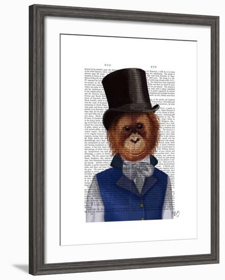 Orangutan in Top Hat-Fab Funky-Framed Art Print