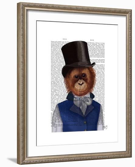 Orangutan in Top Hat-Fab Funky-Framed Art Print