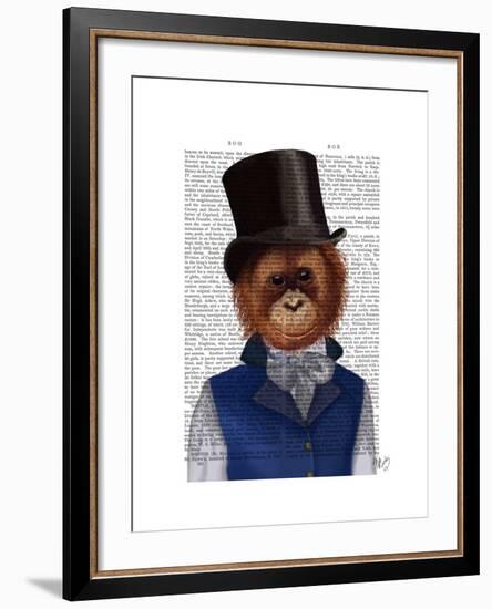 Orangutan in Top Hat-Fab Funky-Framed Art Print