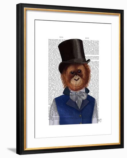 Orangutan in Top Hat-Fab Funky-Framed Art Print