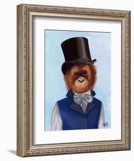 Orangutan in Top Hat-Fab Funky-Framed Art Print