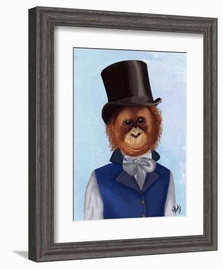 Orangutan in Top Hat-Fab Funky-Framed Art Print