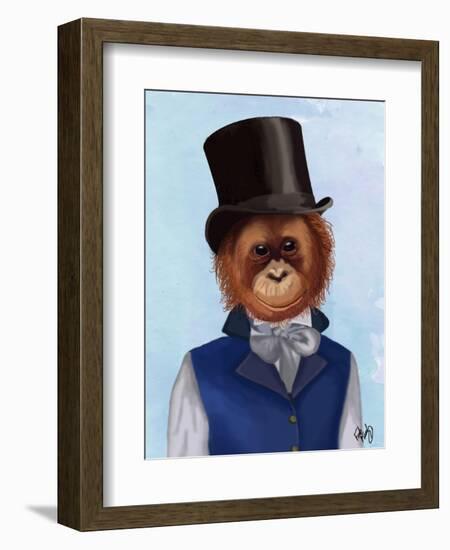 Orangutan in Top Hat-Fab Funky-Framed Art Print