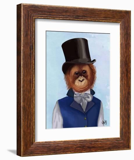 Orangutan in Top Hat-Fab Funky-Framed Art Print