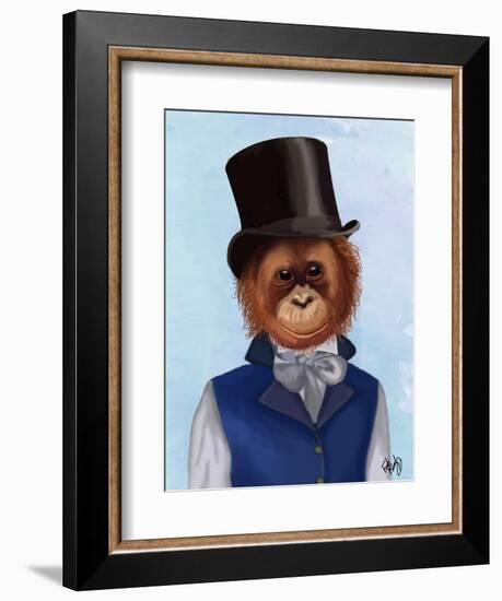 Orangutan in Top Hat-Fab Funky-Framed Art Print