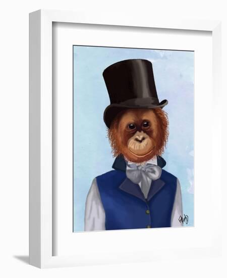 Orangutan in Top Hat-Fab Funky-Framed Art Print