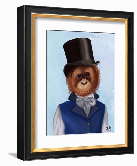 Orangutan in Top Hat-Fab Funky-Framed Art Print