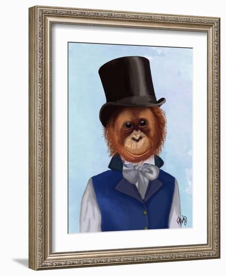 Orangutan in Top Hat-Fab Funky-Framed Art Print