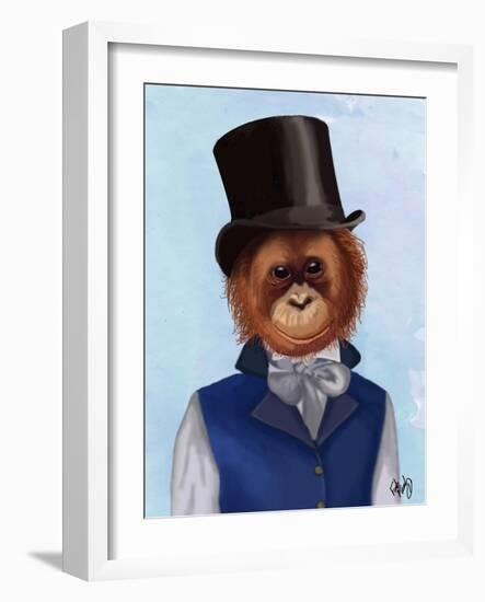 Orangutan in Top Hat-Fab Funky-Framed Art Print