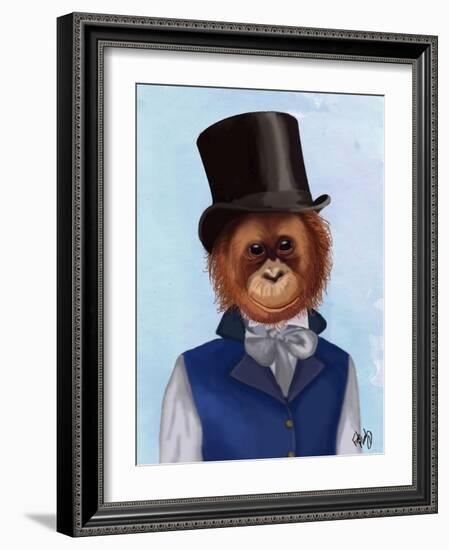 Orangutan in Top Hat-Fab Funky-Framed Art Print