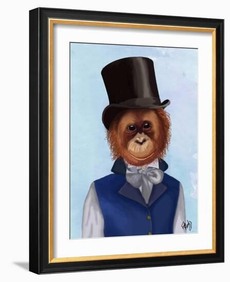 Orangutan in Top Hat-Fab Funky-Framed Art Print