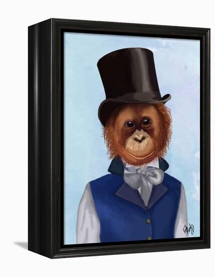 Orangutan in Top Hat-Fab Funky-Framed Stretched Canvas