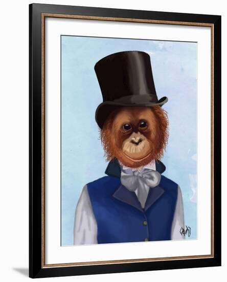 Orangutan in Top Hat-Fab Funky-Framed Art Print