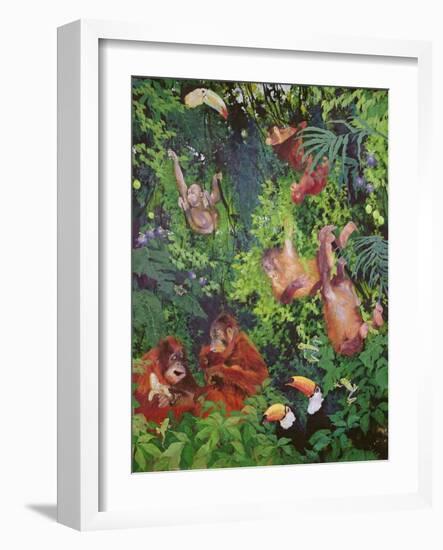 Orangutangs and Toucans, 1998-Odile Kidd-Framed Giclee Print