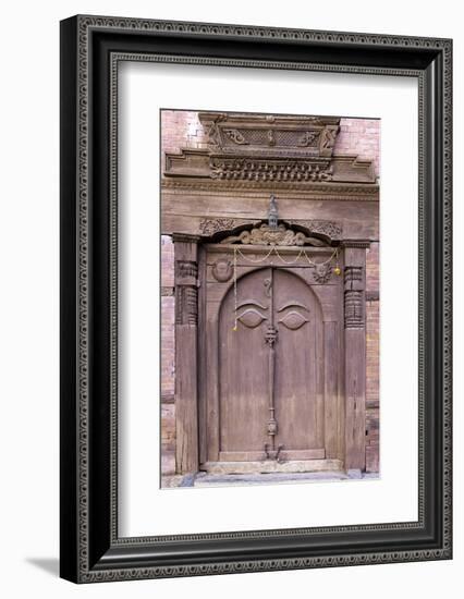 Orate Wooden Door in the Hanuman Dhoka Royal Palace Complex, Kathmandu, Nepal, Asia-John Woodworth-Framed Photographic Print