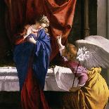 Madonna with Child with St Frances of Rome and Anm Angel-Orazio Gentileschi-Giclee Print