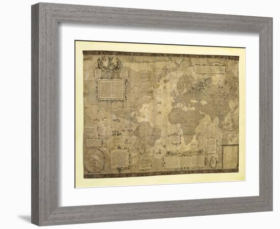 Orbis Terrae Descriptio-Gerardo Mercatore-Framed Art Print