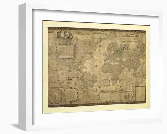 Orbis Terrae Descriptio-Gerardo Mercatore-Framed Art Print