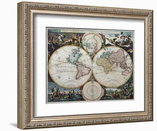 Orbis Terrarum Nova Et Accuratissima Tabula-Nicholas Visscher-Framed Giclee Print