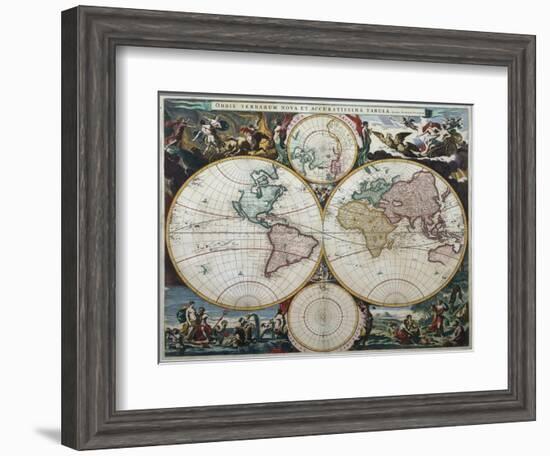 Orbis Terrarum Nova Et Accuratissima Tabula-Nicholas Visscher-Framed Giclee Print