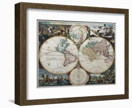 Orbis Terrarum Nova Et Accuratissima Tabula-Nicholas Visscher-Framed Giclee Print