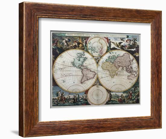 Orbis Terrarum Nova Et Accuratissima Tabula-Nicholas Visscher-Framed Giclee Print