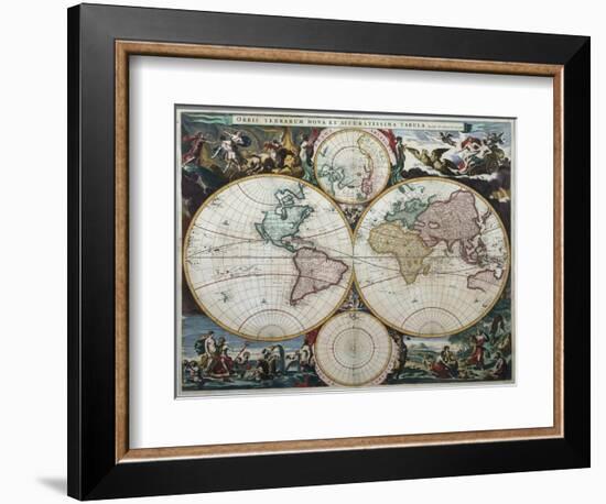 Orbis Terrarum Nova Et Accuratissima Tabula-Nicholas Visscher-Framed Giclee Print