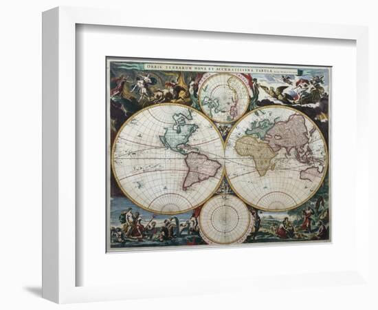 Orbis Terrarum Nova Et Accuratissima Tabula-Nicholas Visscher-Framed Giclee Print