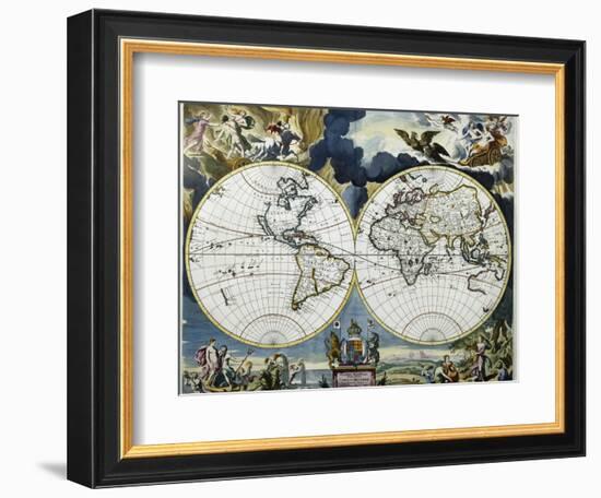 Orbis Terrarum Nova Et Accuritissima Tabula-Johanne A. Loon-Framed Giclee Print