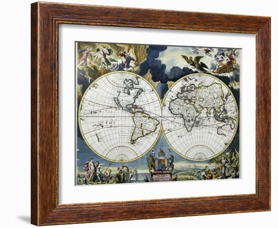 Orbis Terrarum Nova Et Accuritissima Tabula-Johanne A. Loon-Framed Giclee Print