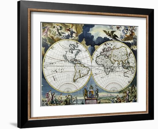 Orbis Terrarum Nova Et Accuritissima Tabula-Johanne A. Loon-Framed Giclee Print