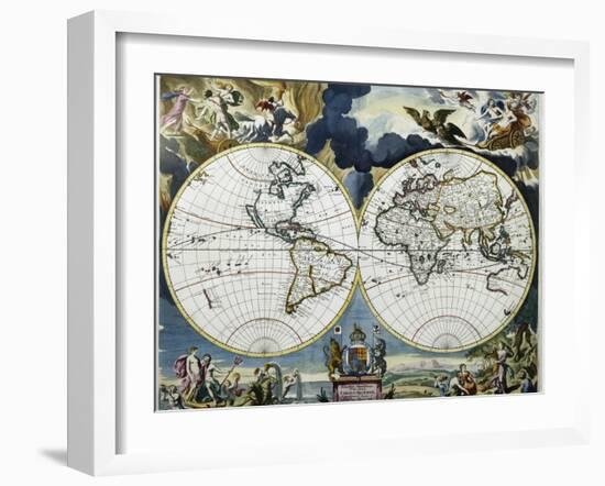 Orbis Terrarum Nova Et Accuritissima Tabula-Johanne A. Loon-Framed Giclee Print