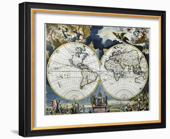 Orbis Terrarum Nova Et Accuritissima Tabula-Johanne A. Loon-Framed Giclee Print