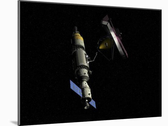 Orbital Maintenance Platform Rendezvous with the James Webb Space Telescope-Stocktrek Images-Mounted Art Print