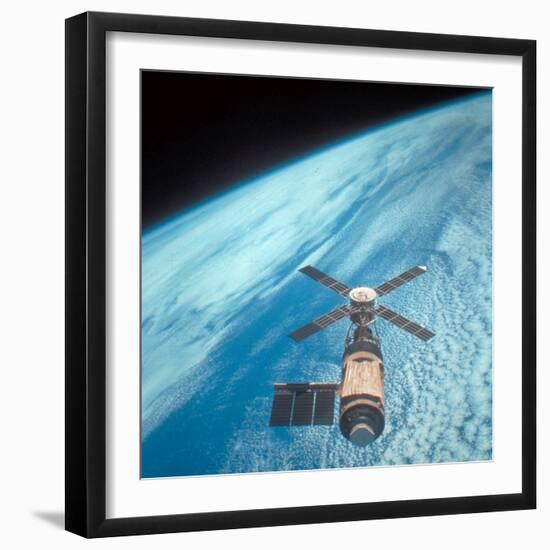 Orbiting Space Laboratory Skylab Aloft Above Earth-null-Framed Photographic Print