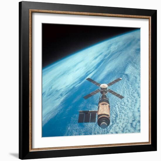 Orbiting Space Laboratory Skylab Aloft Above Earth-null-Framed Photographic Print