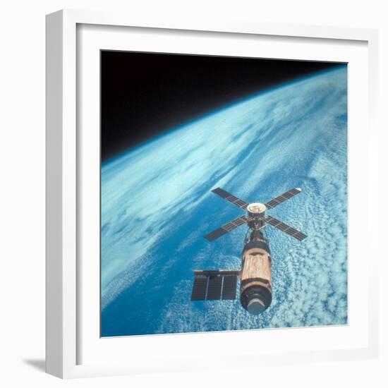 Orbiting Space Laboratory Skylab Aloft Above Earth-null-Framed Photographic Print