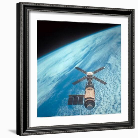 Orbiting Space Laboratory Skylab Aloft Above Earth-null-Framed Photographic Print