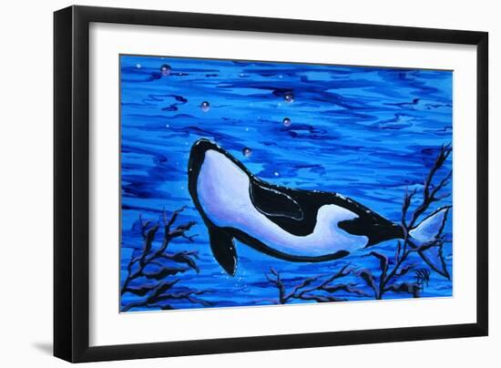 Orca Killer Whale Underwater-Megan Aroon Duncanson-Framed Art Print