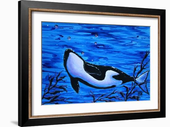 Orca Killer Whale Underwater-Megan Aroon Duncanson-Framed Art Print