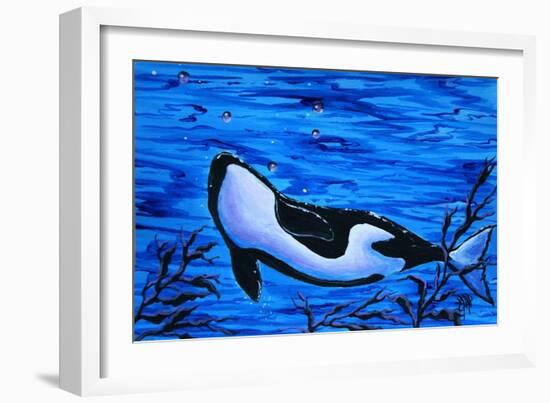 Orca Killer Whale Underwater-Megan Aroon Duncanson-Framed Art Print